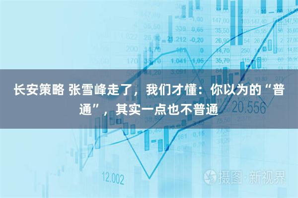 长安策略 张雪峰走了，我们才懂：你以为的“普通”，其实一点也不普通